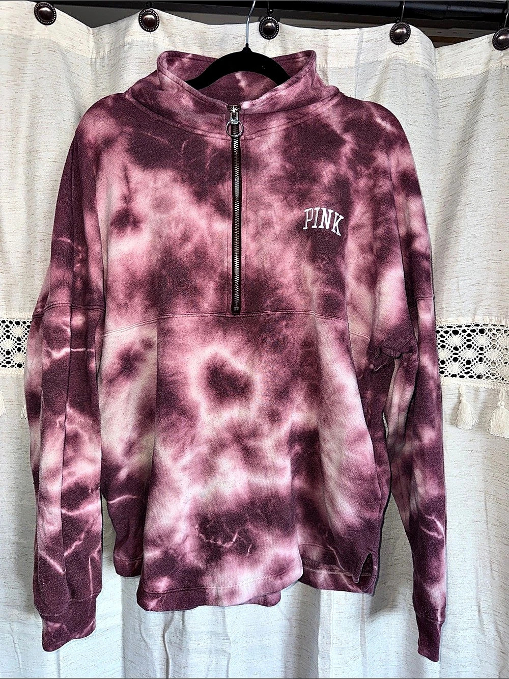 Victoria's Secret PINK Tie-Dye Quarter-Zip Size XS